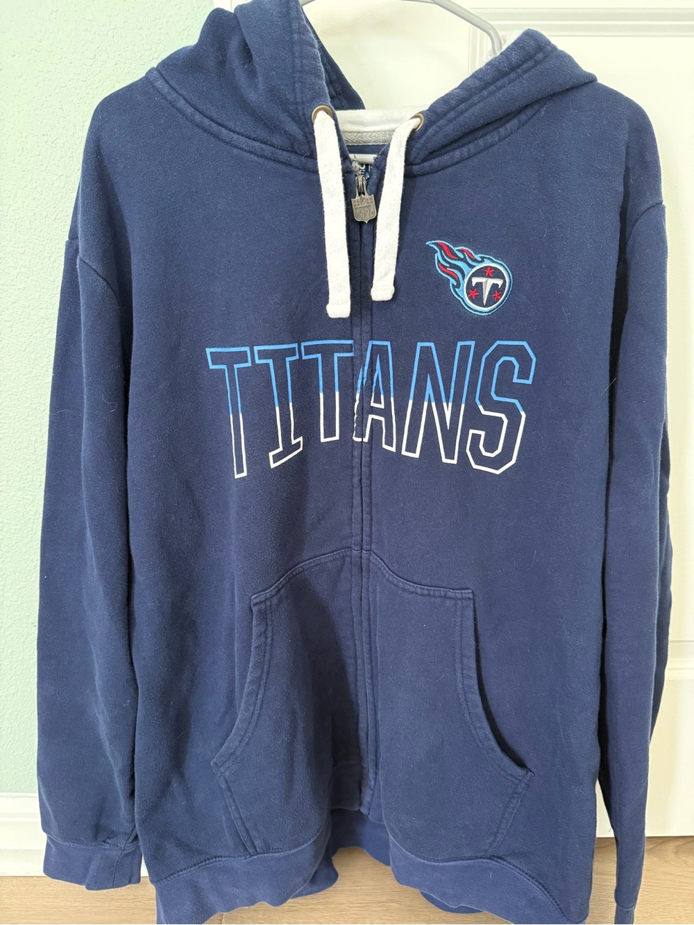 Fanatics Navy and White Titans Zip-Up Hoodie